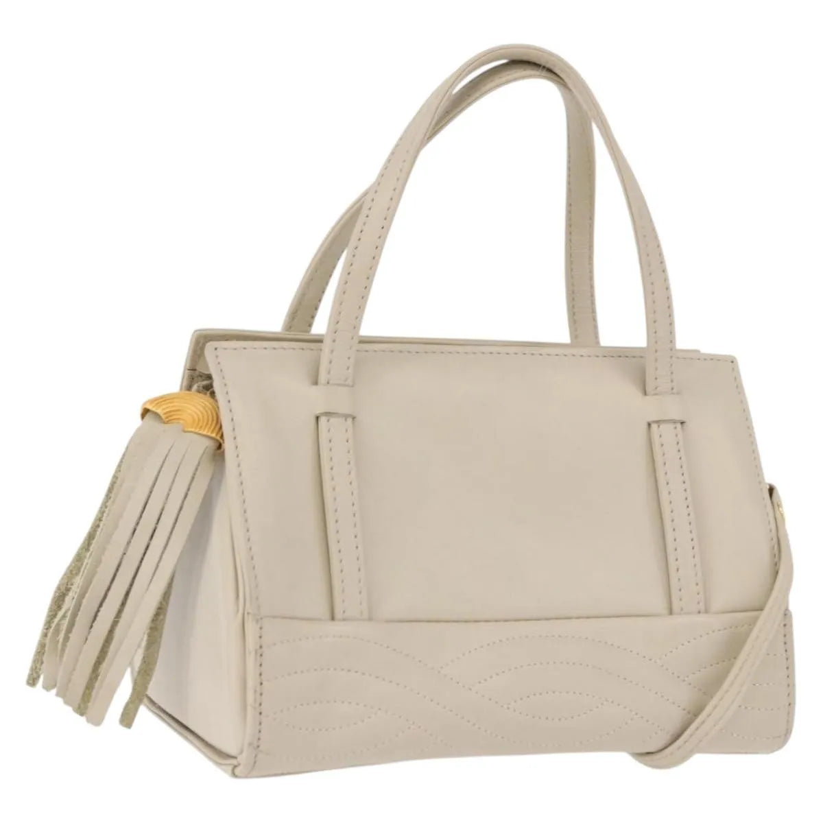 Fendi Vintage Handbag Leather, Beige, Leather, Handbag