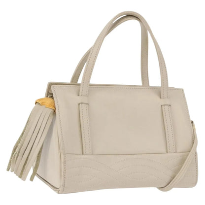 Fendi Vintage Handbag Leather, Beige, Leather, Handbag