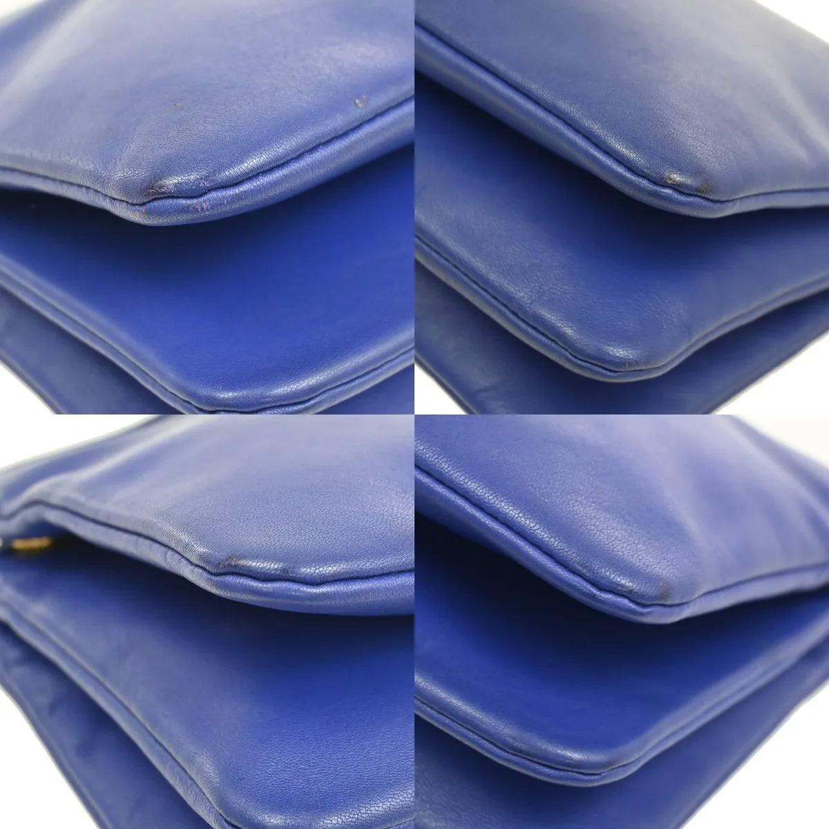 Celine Trio Leather, Blue, Leather, Shoulder Bag
