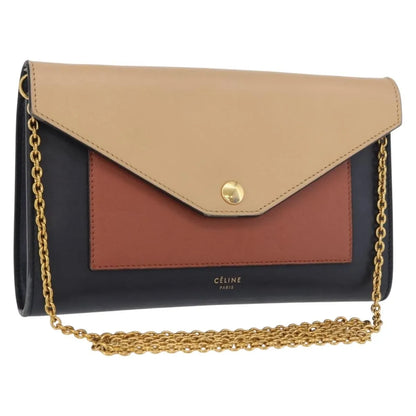 Celine Pocket Envelope Leather, Multicolour, Leather, Shoulder Bag