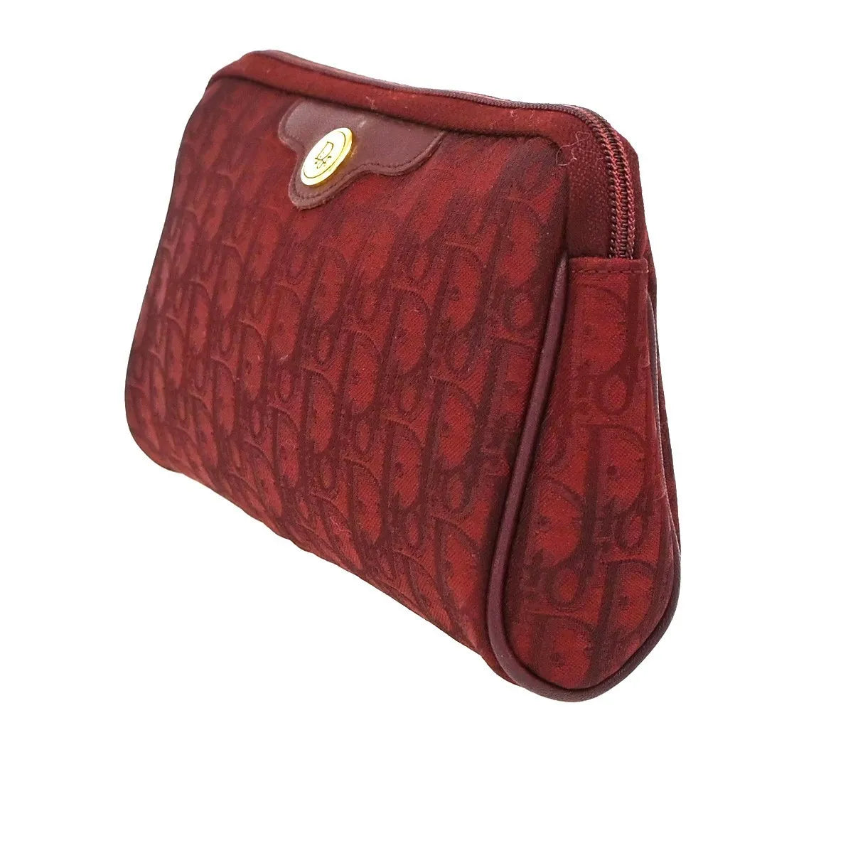 Christian Dior Vintage Trotter Canvas, Red, Canvas, Clutch