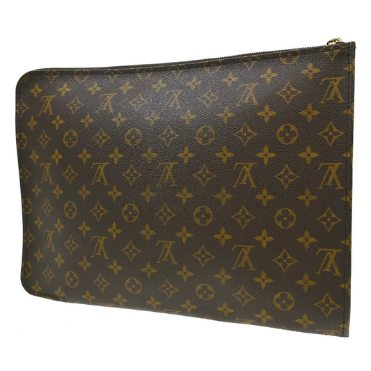 Louis Vuitton Poche Documents Monogram Canvas, Brown, Canvas, Clutch