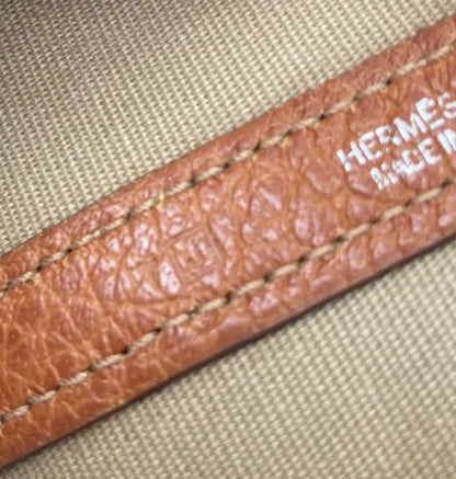 Hermes Garden Party Toile and Leather, Orange, Canvas, Handbag