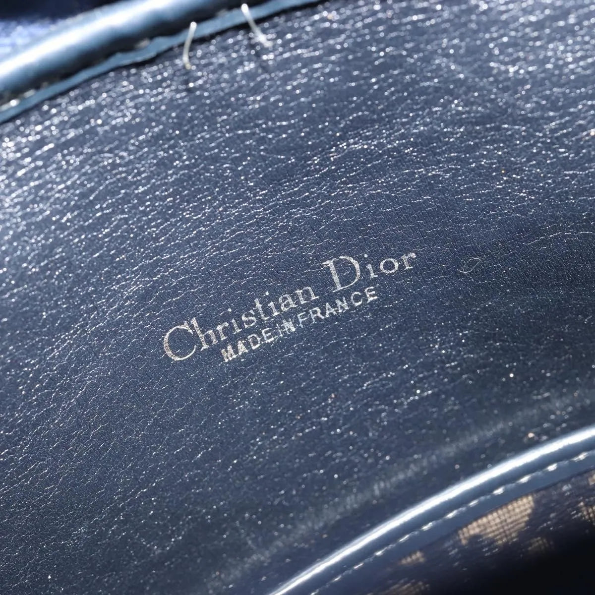 Christian Dior Vintage Trotter Boston Diorissimo Canvas, Navy, Canvas, Handbag