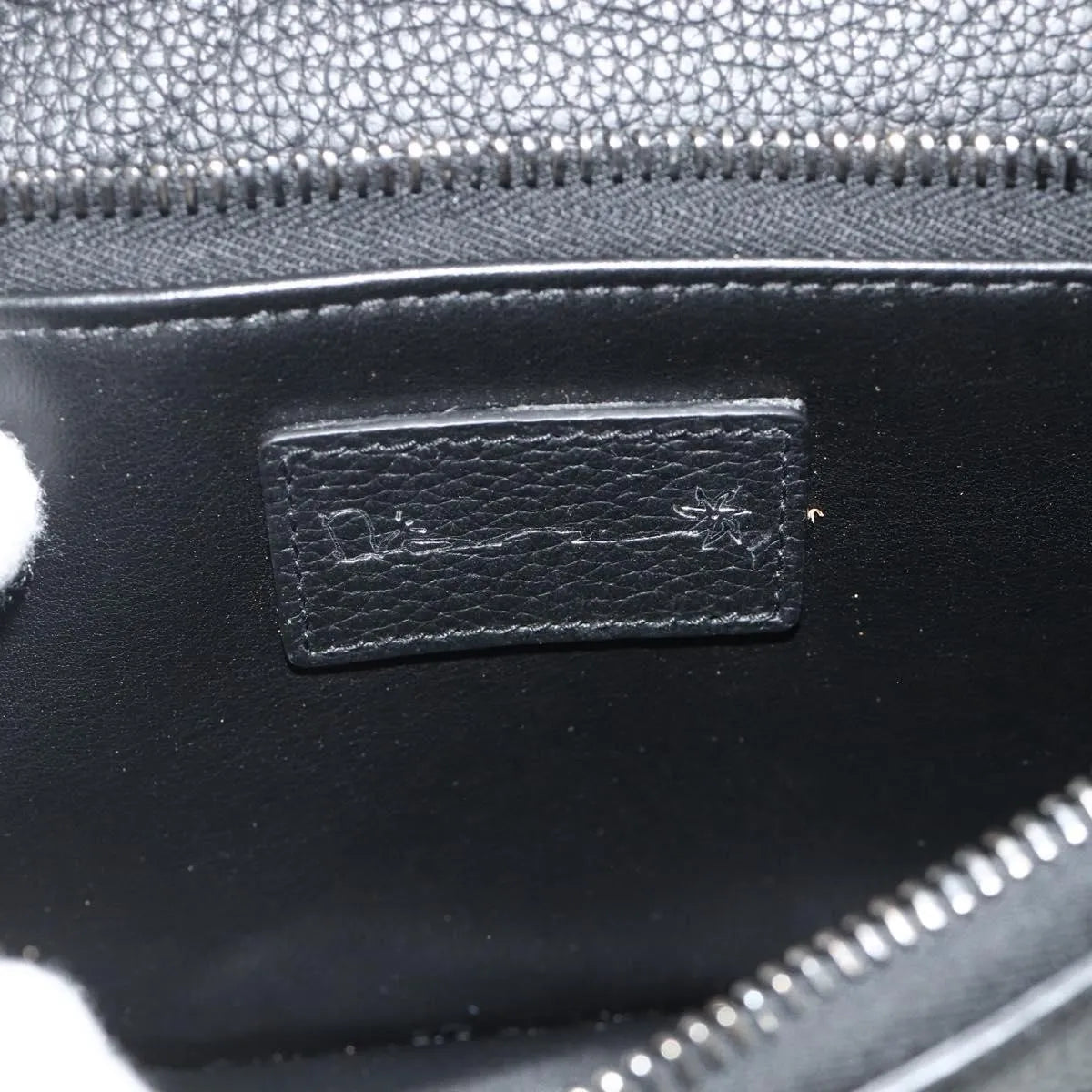 Christian Dior Saddle Pouch Belt Leather, Black, Leather, Clutch