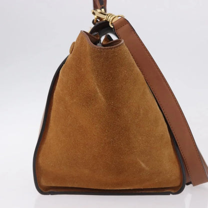 Celine Trapeze Leather, Brown, Leather, Handbag
