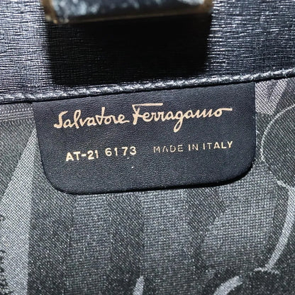 Salvatore Ferragamo Shoulder Leather, Black, Leather, Shoulder Bag