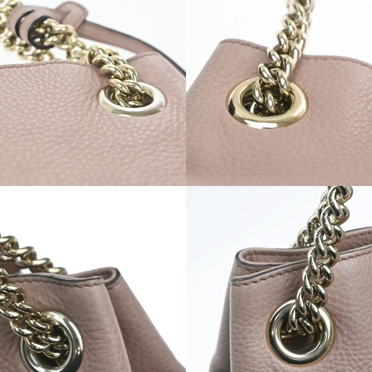 Gucci Soho Chain Strap Leather, Pink, Leather, Shoulder Bag