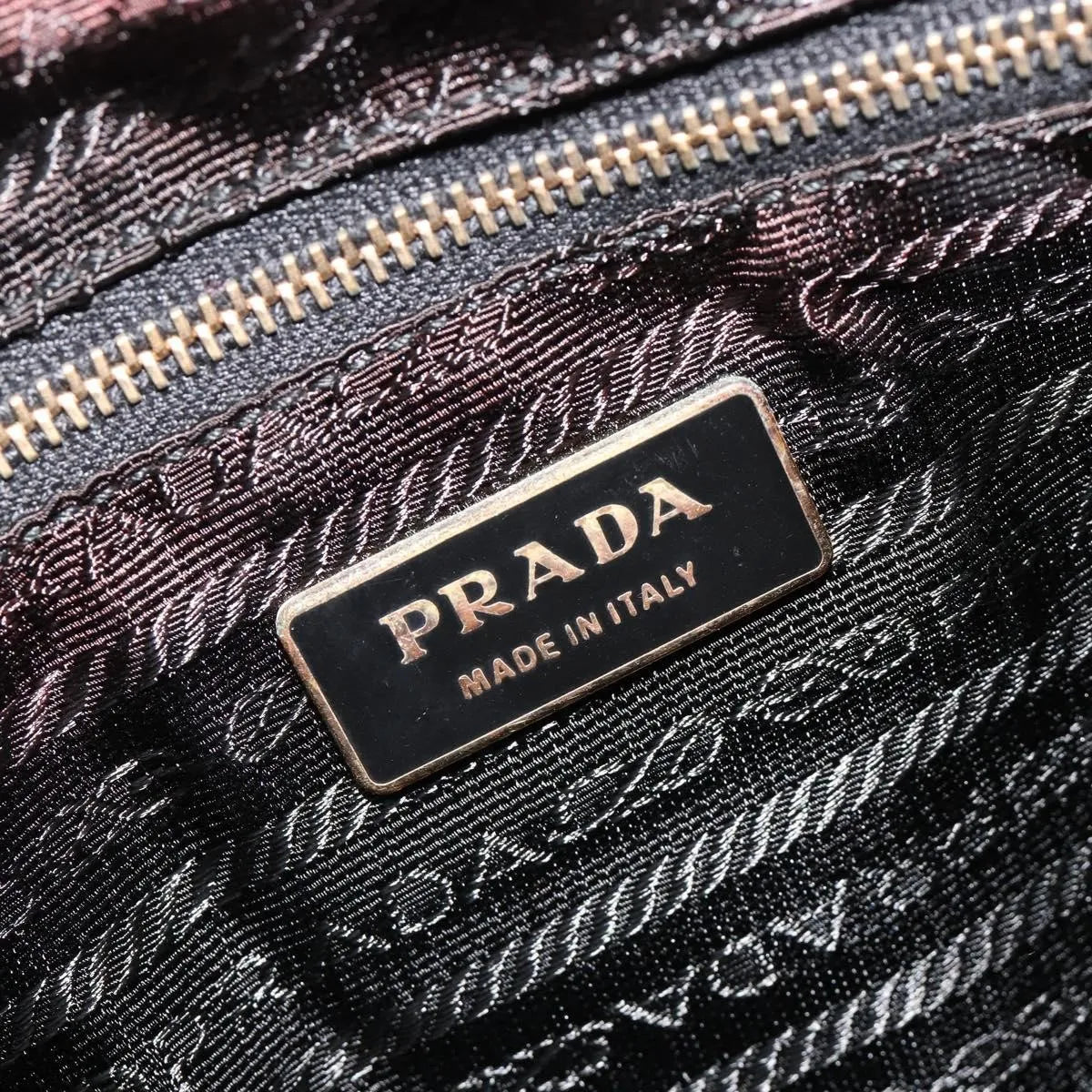 Prada Shoulder Python, Black, Nylon, Shoulder Bag