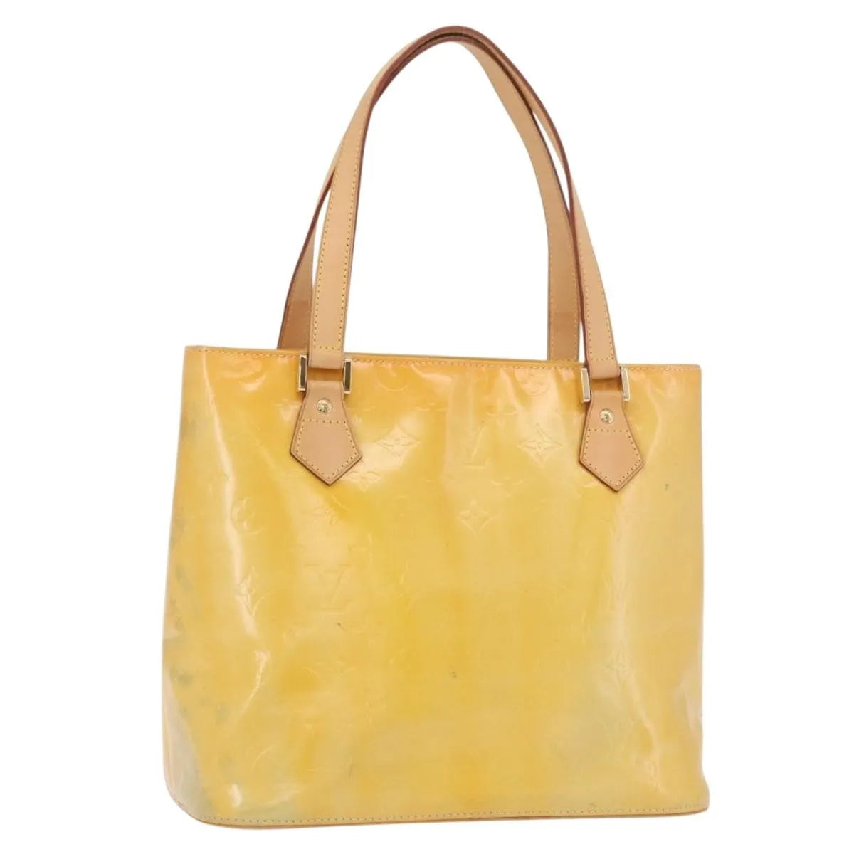 Louis Vuitton Houston Monogram Vernis, Yellow, Patent Leather, Handbag