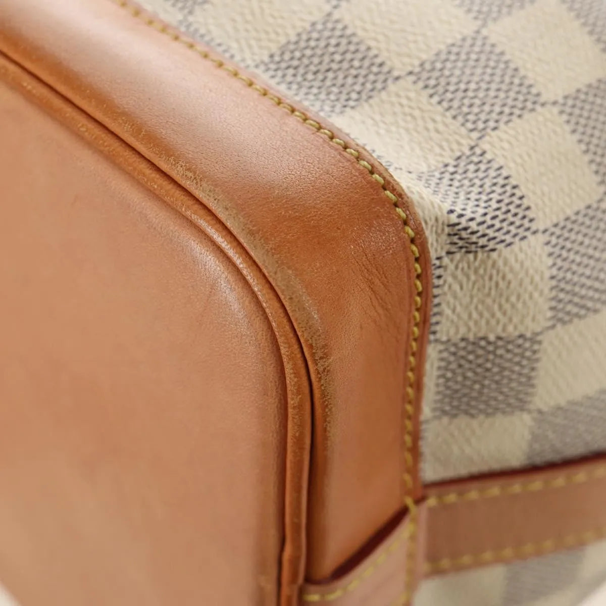 Louis Vuitton Noe Damier, White, Canvas, Shoulder Bag
