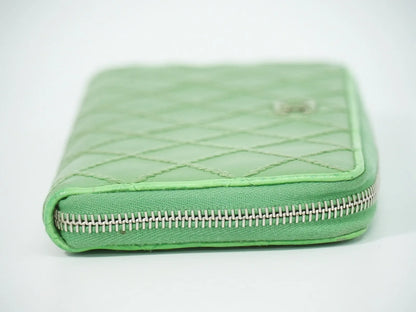 Chanel Wild Stitch Topics Wallet Lambskin, Green, Leather, Wallet