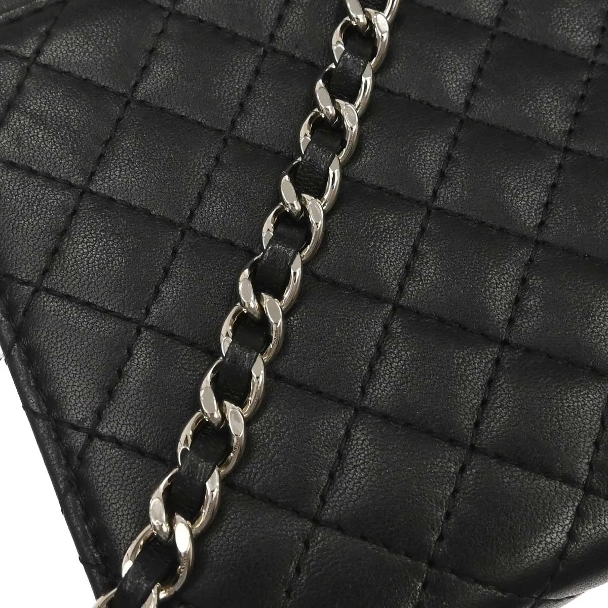 Chanel Wallet on Chain Quilted Lambskin, Black, Leather, Wallet