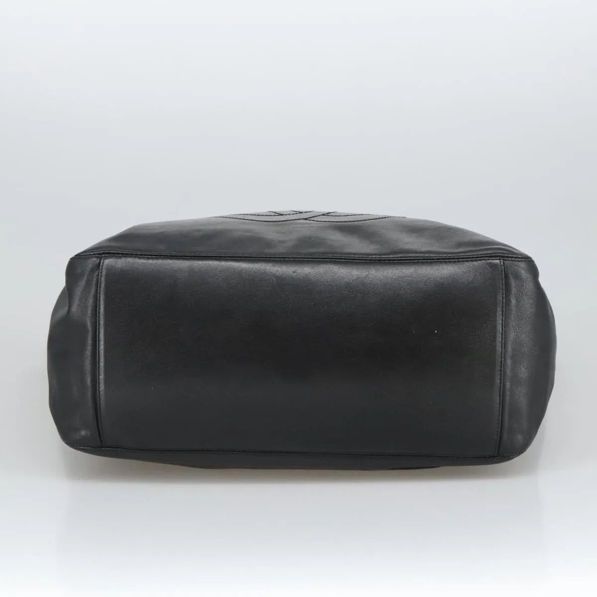 Chanel Vintage CC Resin Chain Tote Leather, Black, Leather, Tote Bag