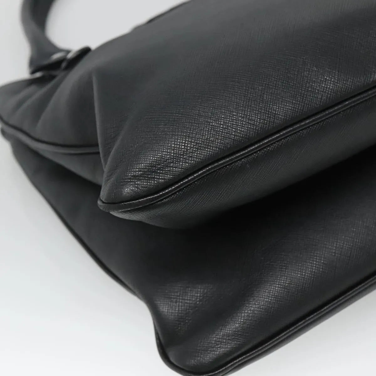 Salvatore Ferragamo Gancini Leather, Black, Leather, Handbag