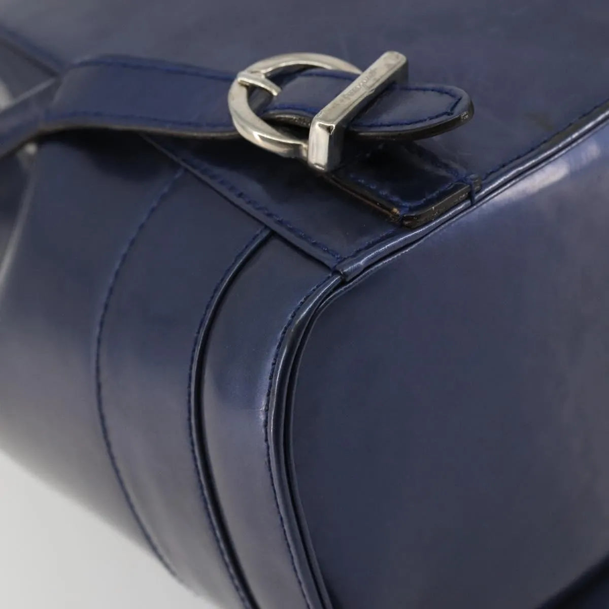 Salvatore Ferragamo Vala Patent Leather, Navy, Patent Leather, Backpack