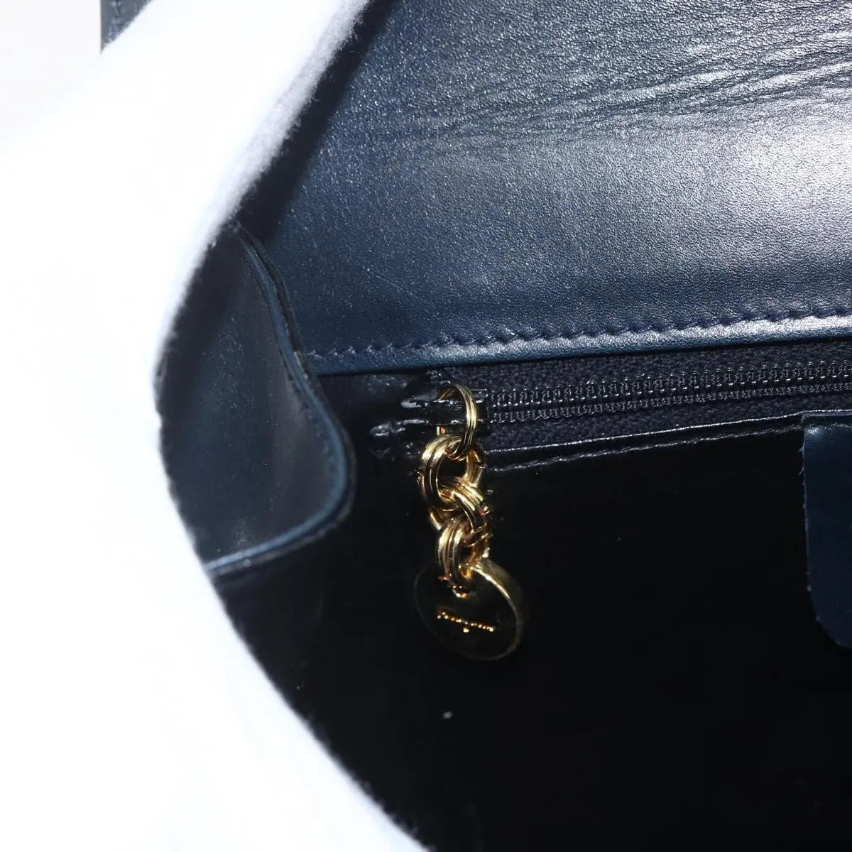 Salvatore Ferragamo Gancini Leather, Navy, Leather, Shoulder Bag