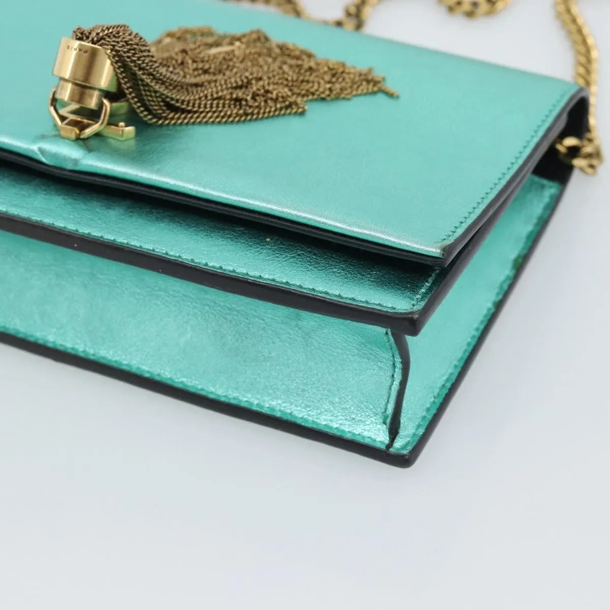 Saint Laurent Kate leather, Green, Leather, Shoulder Bag