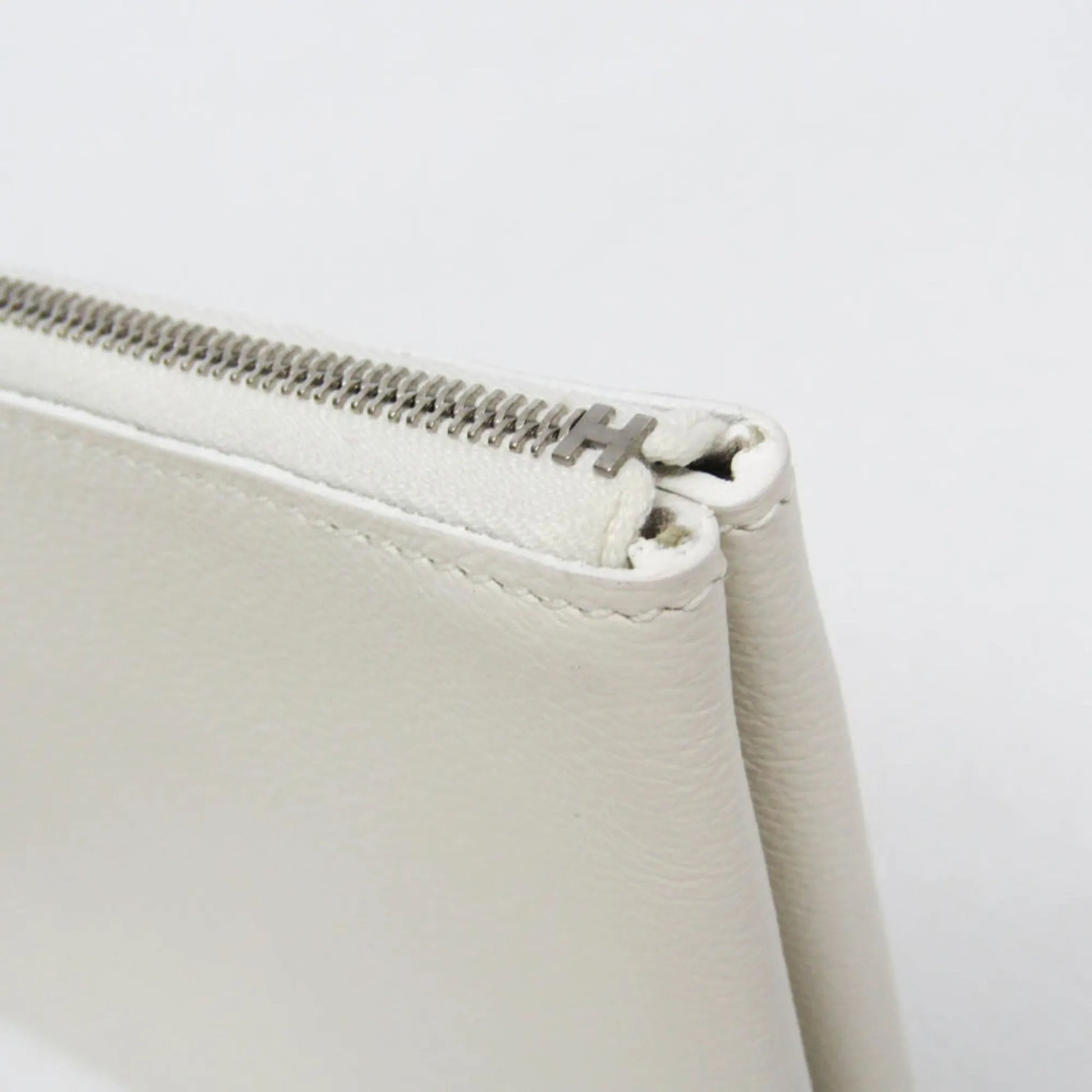 Hermes Atout Evercolor, White, Leather, Clutch