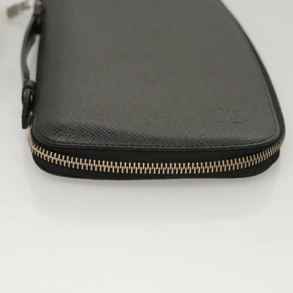 Louis Vuitton Atoll Organizer Taiga Leather, Gray, Leather, Wallet