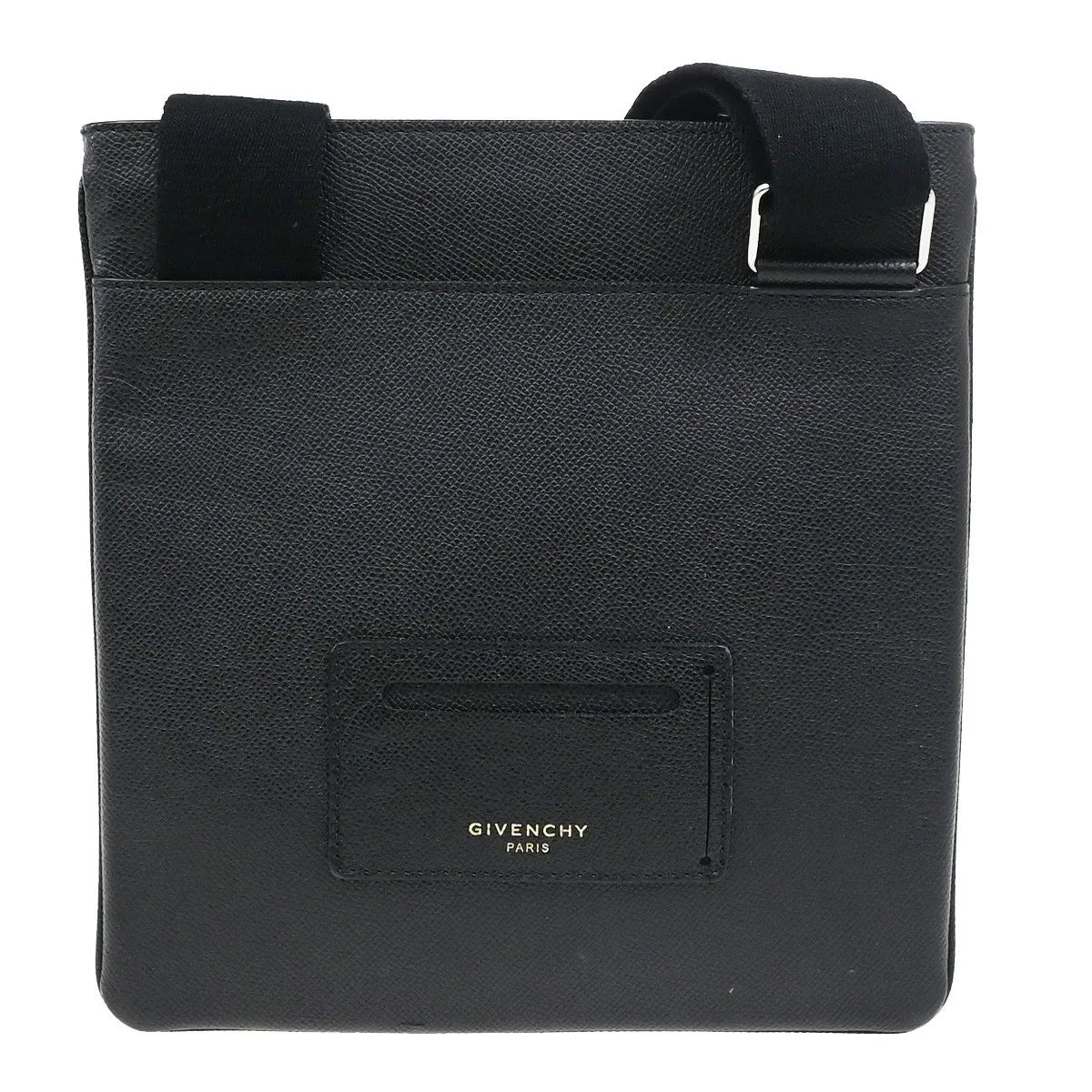 Givenchy Logo Messenger Leather, Black, Leather, Shoulder Bag