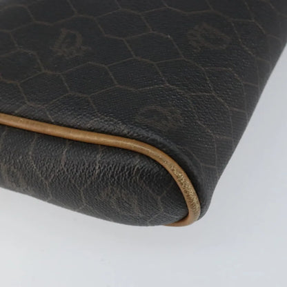 Christian Dior Vintage Honeycomb Canvas and Leather, Black, Canvas, Shoulder Bag