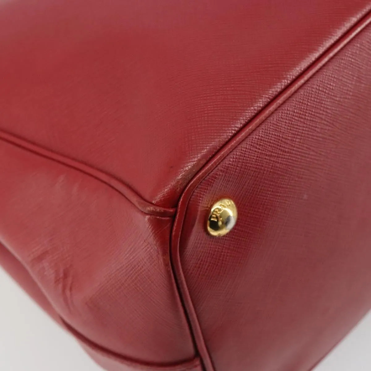 Prada Double Zip Lux Tote Saffiano Leather, Red, Leather, Handbag