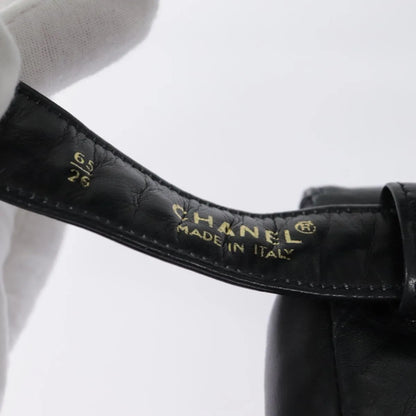 Chanel Vintage CC Flap Waist Quilted Leather, Black, Leather, Clutch