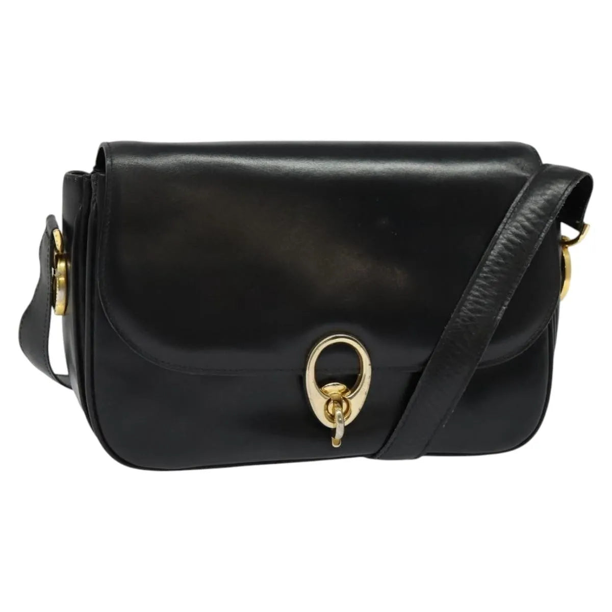 Celine Vintage Leather, Black, Leather, Shoulder Bag