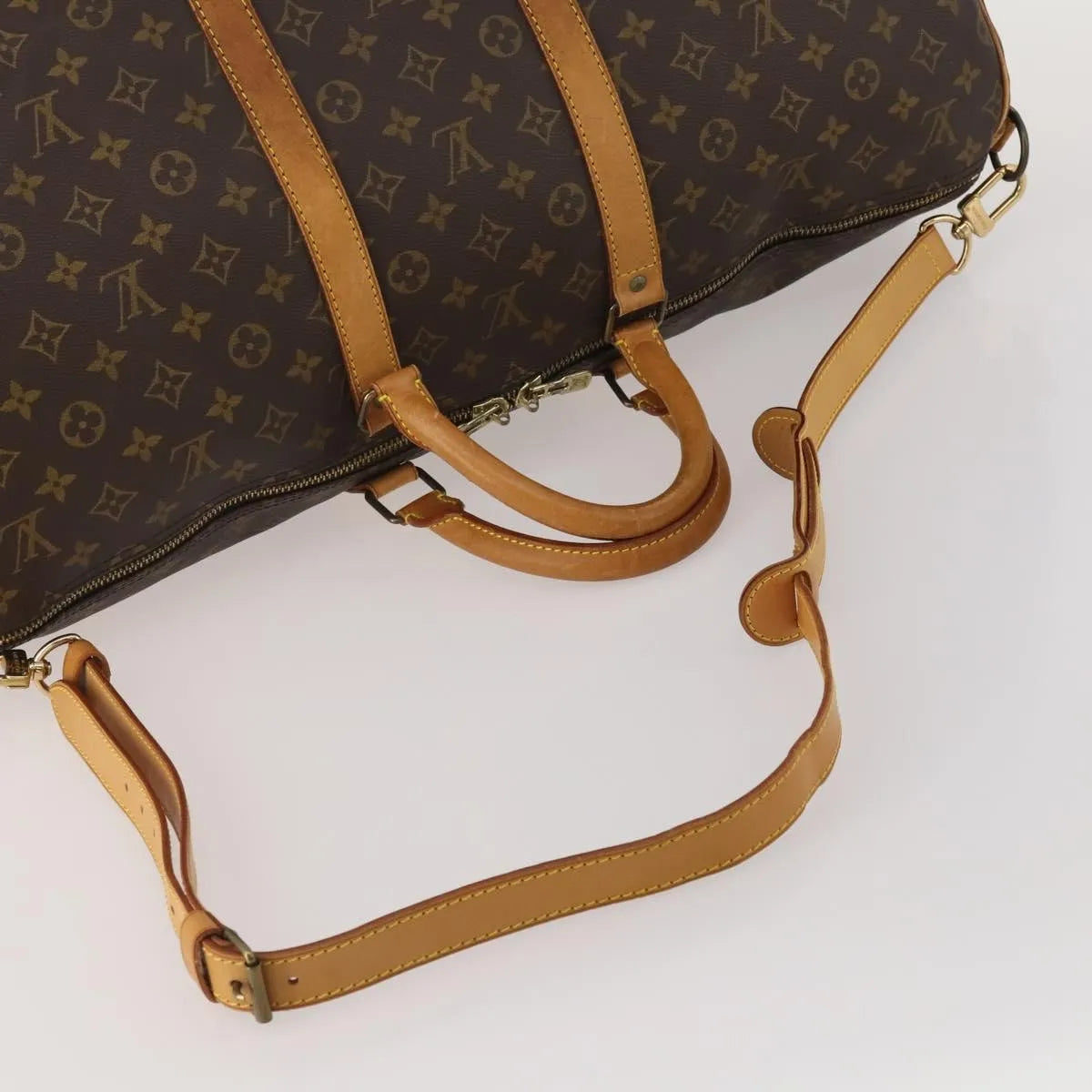 Louis Vuitton Keepall Bandoulière Canvas, Brown, Canvas, Travel Bag