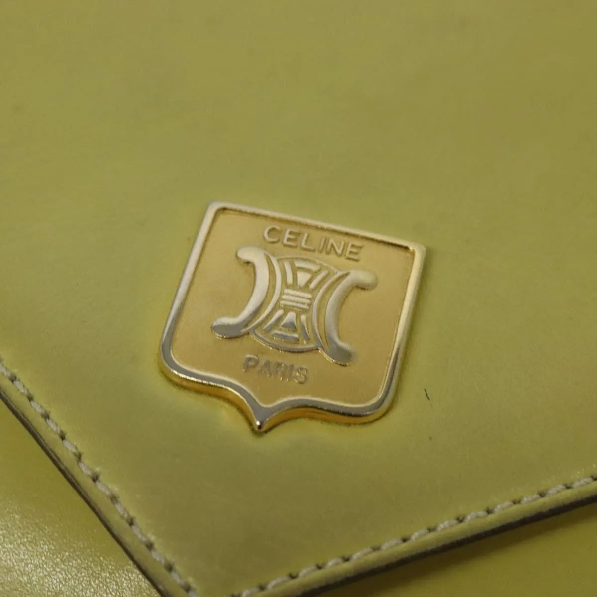 Celine Vintage Leather, Yellow, Leather, Shoulder Bag
