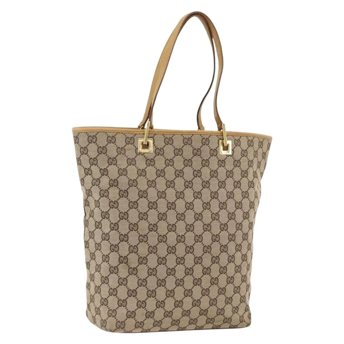 Gucci Vintage Bucket Shopping Tote GG Canvas, Beige, Canvas, Tote Bag