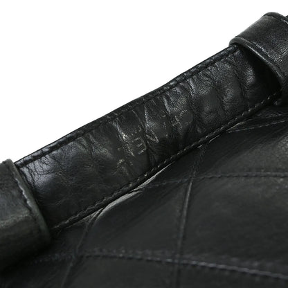 Chanel Vintage CC Flap Waist Quilted Leather, Black, Leather, Clutch