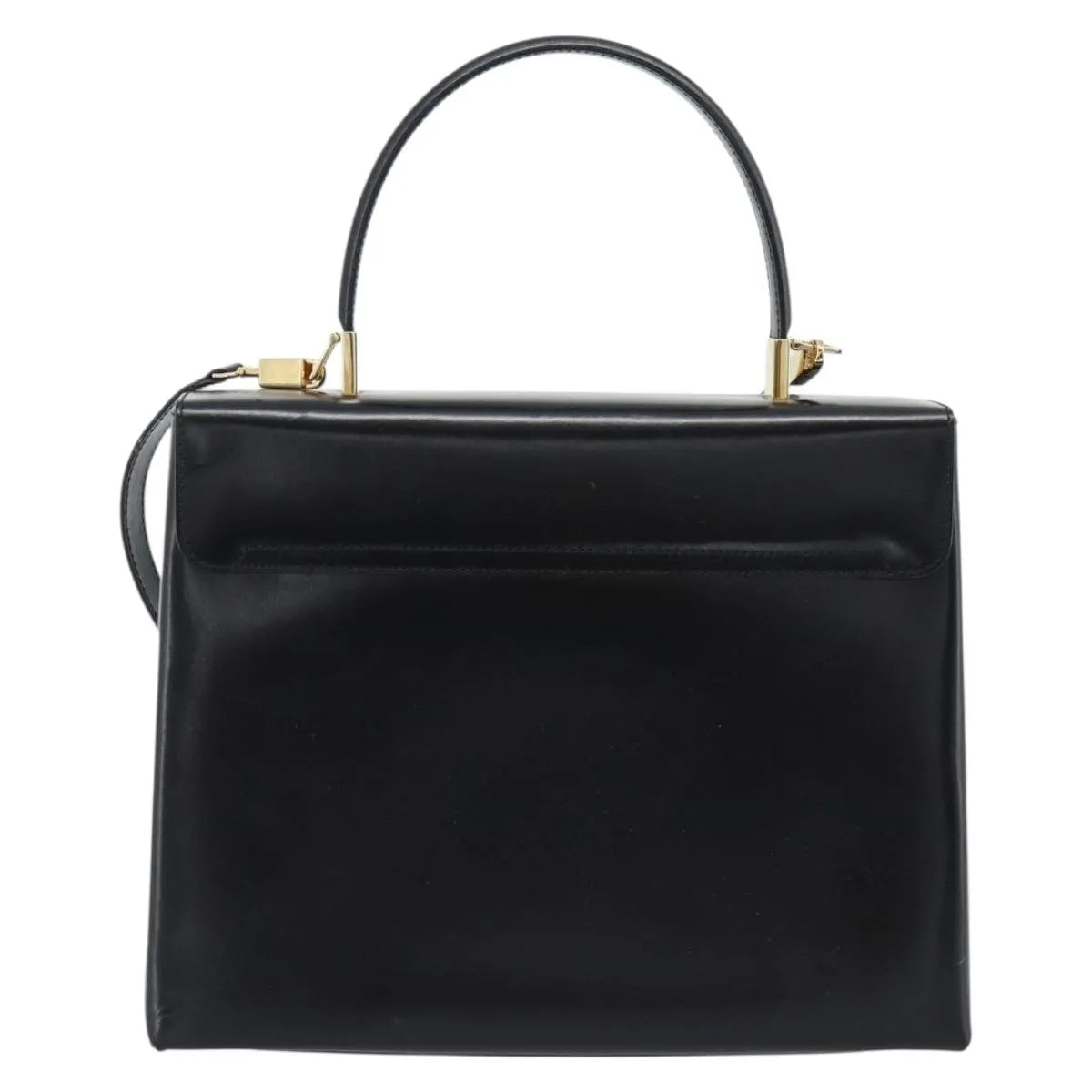 Salvatore Ferragamo Convertible Top Handle Leather, Black, Leather, Handbag