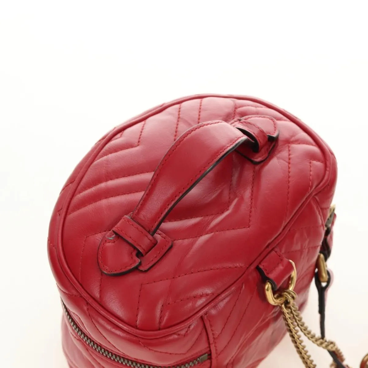 Gucci GG Marmont Vanity Matelasse Leather, Red, Leather, Backpack