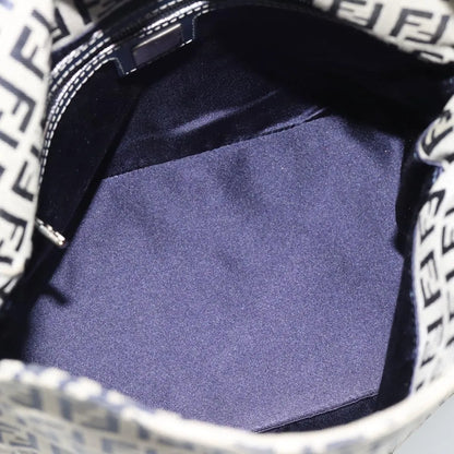 Fendi Zucchino Canvas Mamma Baguette canvas, Navy, Canvas, Shoulder Bag