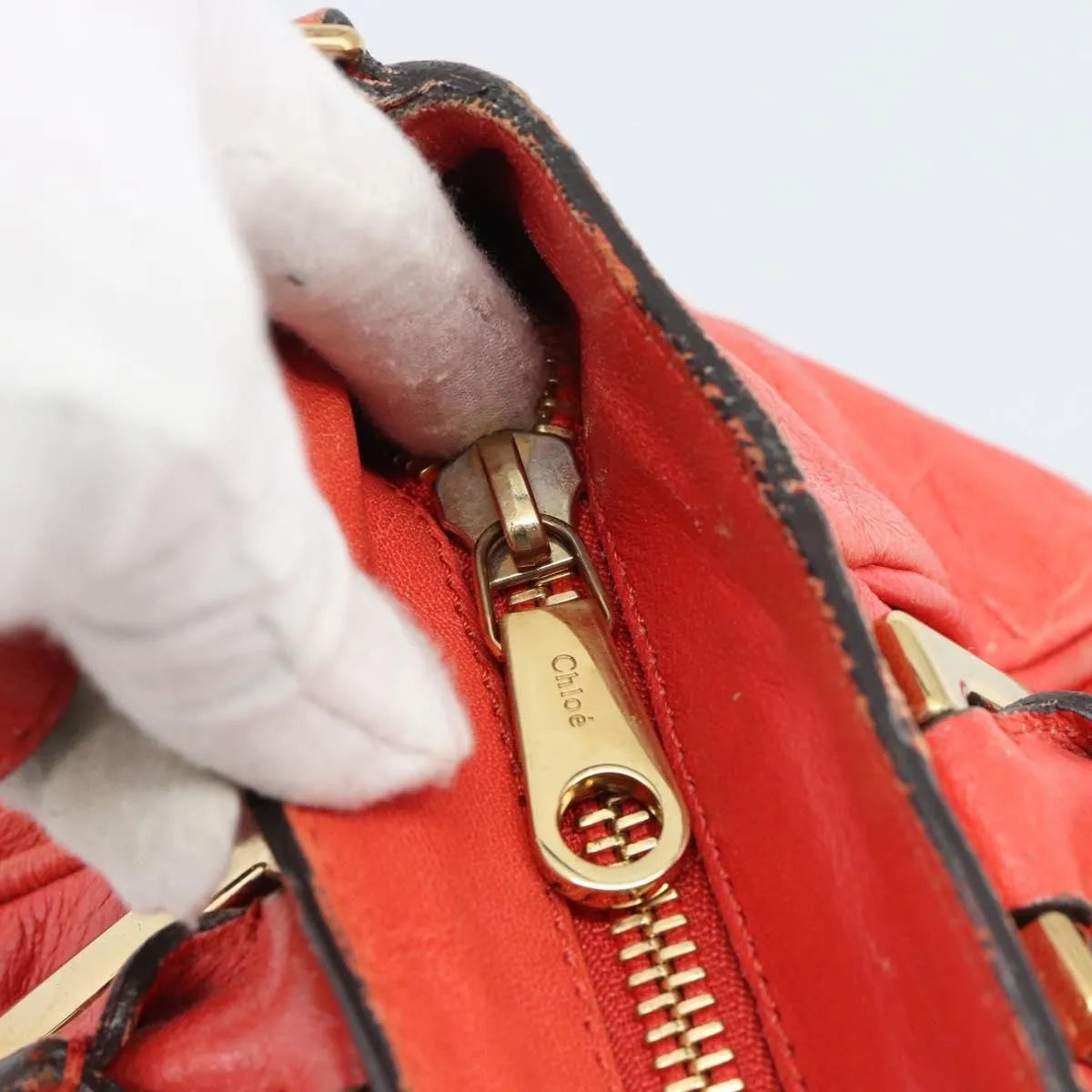 Chloe Ethel Leather, Red, Leather, Handbag