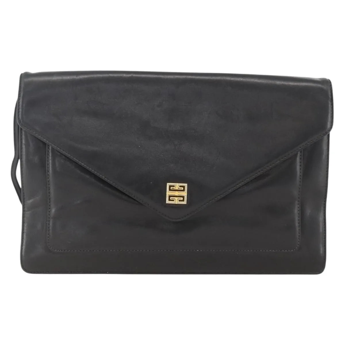 Givenchy Vintage 4G Leather, Black, Leather, Shoulder Bag