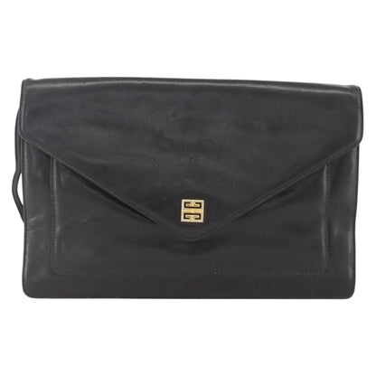 Givenchy Vintage 4G Leather, Black, Leather, Shoulder Bag