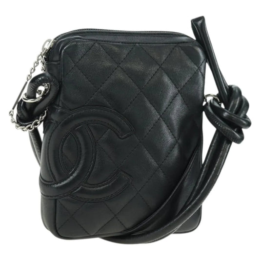 Chanel Cambon Crossbody Bag Quilted leather, Black, Leather, Shoulder Bag