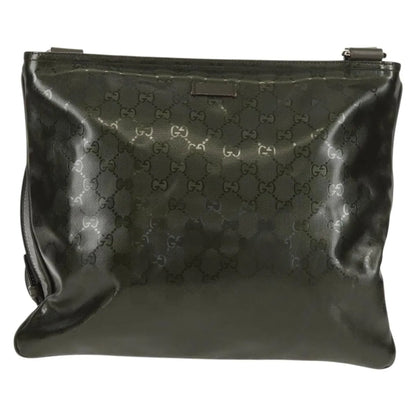 Gucci Zip Top Messenger GG Imprime, Khaki, Canvas, Shoulder Bag