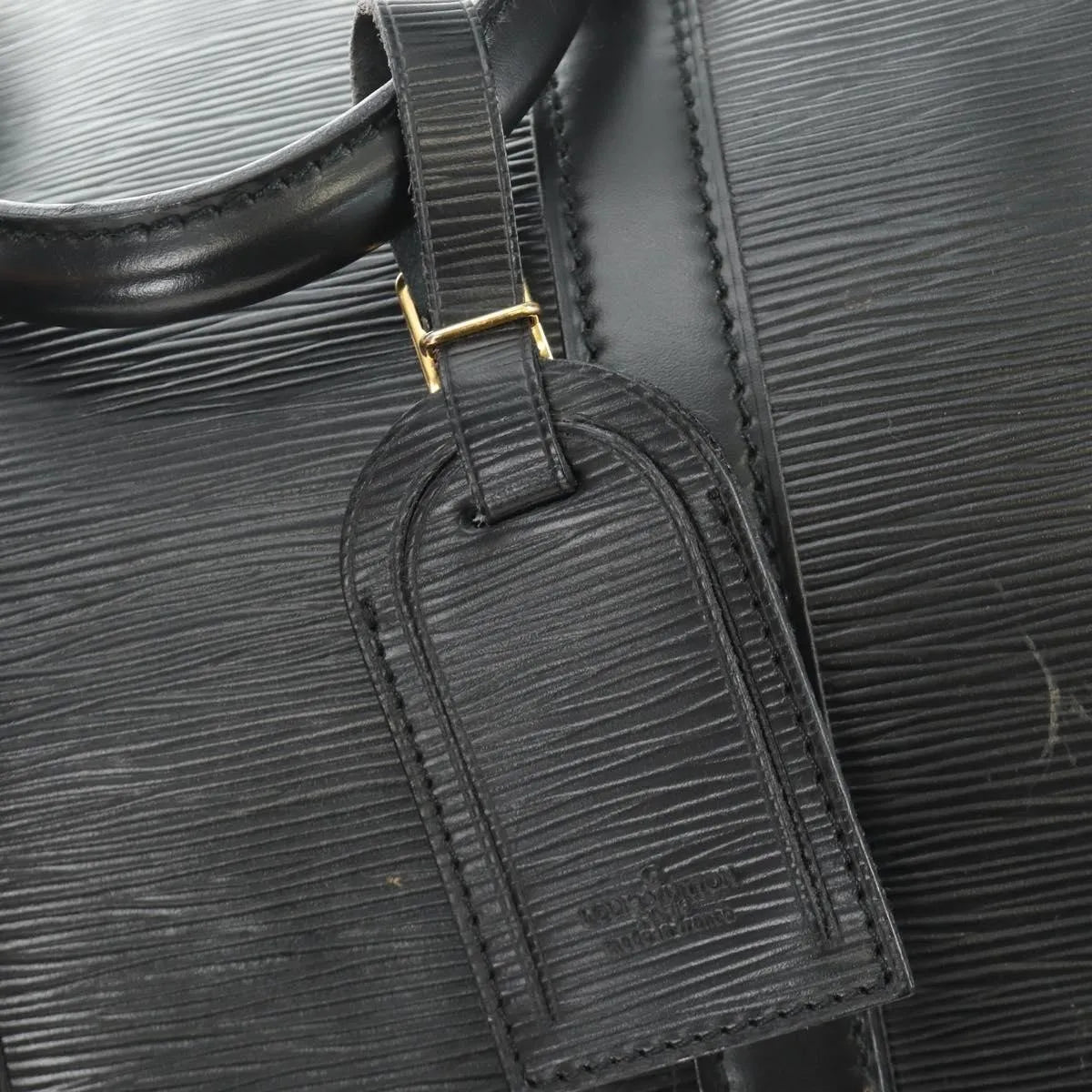 Louis Vuitton Keepall Epi Leather, Black, Leather, Travel Bag