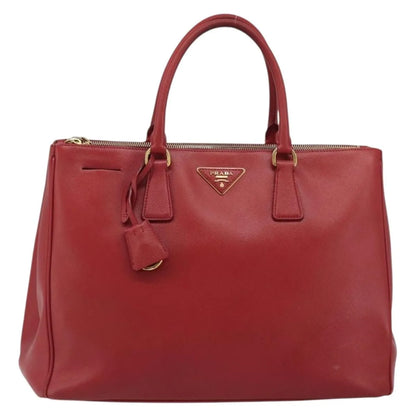 Prada Double Zip Lux Tote Saffiano Leather, Red, Leather, Handbag