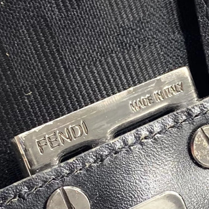 Fendi Mamma Baguette Canvas, Black, Canvas, Handbag