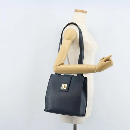 Celine Vintage Leather, Navy, Leather, Shoulder Bag