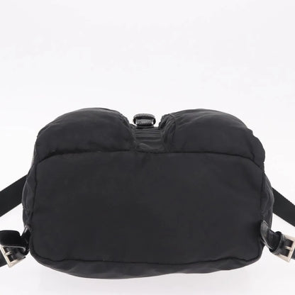 Prada Double Front Pocket Tessuto, Black, Nylon, Backpack