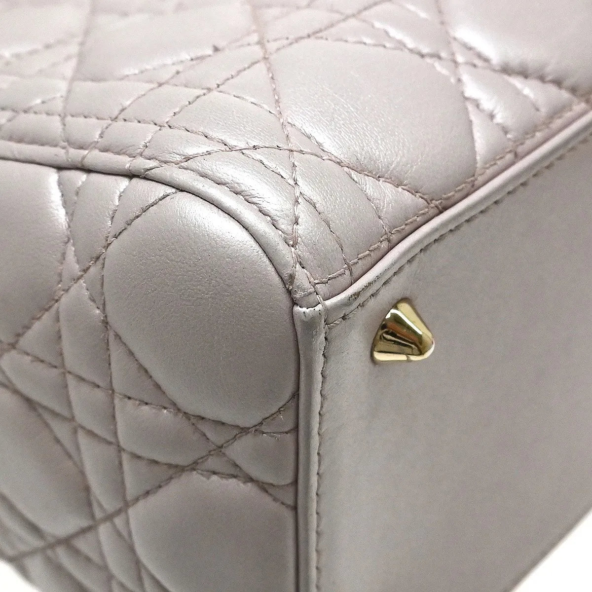 Christian Dior Lady Dior Cannage Quilt Lambskin, Pink, Leather, Handbag