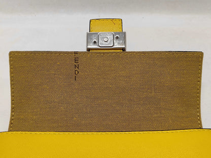 Fendi Baguette Leather, Yellow, Leather, Shoulder Bag