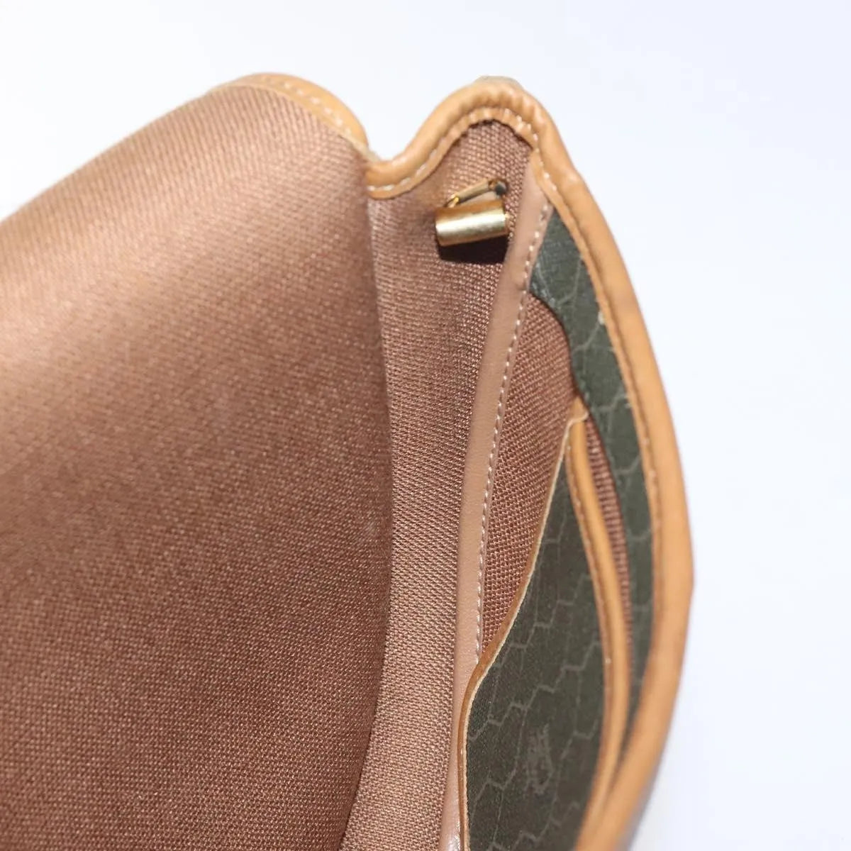 Christian Dior Vintage Honeycomb Flap Coated Canvas, Green, Canvas, Shoulder Bag
