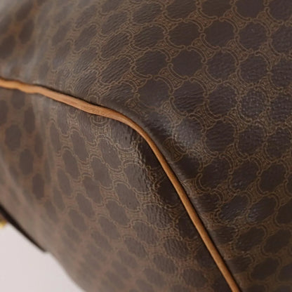 Celine Vintage Duffle Canvas and Leather, Brown, Canvas, Travel Bag
